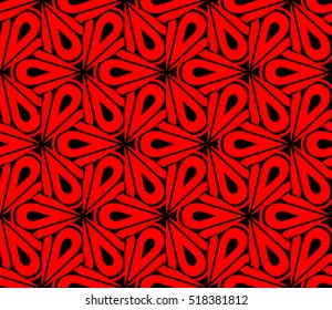abstract geometric seamless pattern. vector. red and black