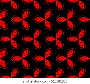 abstract geometric seamless pattern. vector. red and black