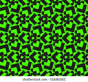 abstract geometric seamless pattern. vector. green and black