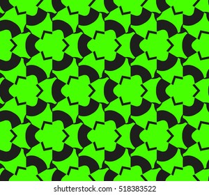 abstract geometric seamless pattern. vector. green and black