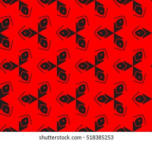 abstract geometric seamless pattern. vector. red and black