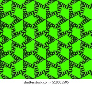 abstract geometric seamless pattern. vector. green and black