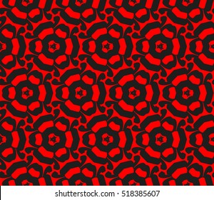 abstract geometric seamless pattern. vector. red and black
