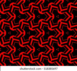abstract geometric seamless pattern. vector. red and black