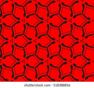 abstract geometric seamless pattern. vector. red and black