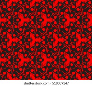abstract geometric seamless pattern. vector. red and black