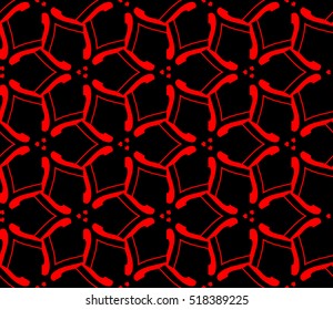 abstract geometric seamless pattern. vector. red and black