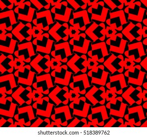 abstract geometric seamless pattern. vector. red and black