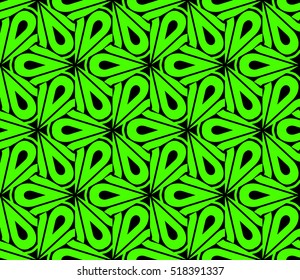 abstract geometric seamless pattern. vector. green and black