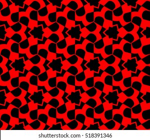 abstract geometric seamless pattern. vector. red and black