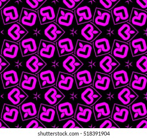 abstract geometric seamless pattern. vector. purple. neon