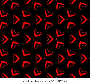 abstract geometric seamless pattern. vector. red and black