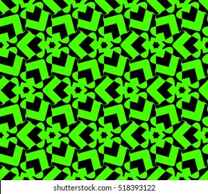 abstract geometric seamless pattern. vector. green and black