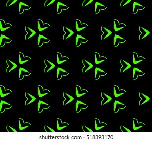 abstract geometric seamless pattern. vector. green and black