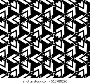 abstract geometric seamless pattern. vector. white and black