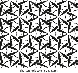 abstract geometric seamless pattern. vector. white and black