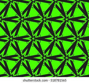 abstract geometric seamless pattern. vector. green and black. neon