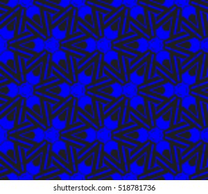 abstract geometric seamless pattern. vector. blue. neon