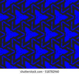 abstract geometric seamless pattern. vector. blue. neon