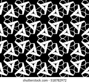 abstract geometric seamless pattern. vector. white and black