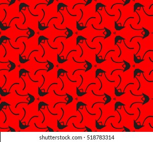 abstract geometric seamless pattern. vector. red and black
