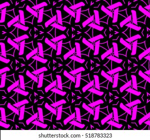 abstract geometric seamless pattern. vector. purple. neon