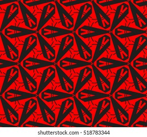abstract geometric seamless pattern. vector. red and black
