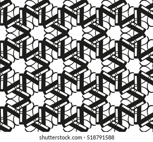 abstract geometric seamless pattern. vector. white and black
