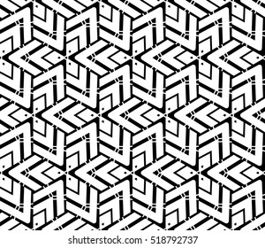 abstract geometric seamless pattern. vector. white and black