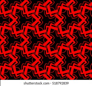 abstract geometric seamless pattern. vector. red and black