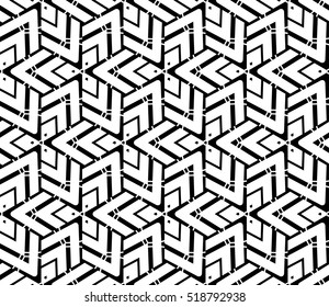 abstract geometric seamless pattern. vector. white and black