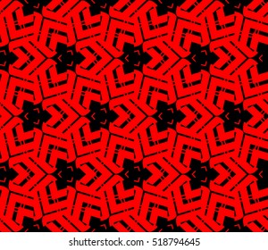 abstract geometric seamless pattern. vector. red and black