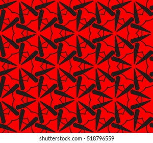 abstract geometric seamless pattern. vector. red and black