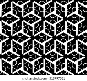 abstract geometric seamless pattern. vector. white and black