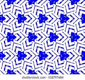 abstract geometric seamless pattern. vector. blue. neon