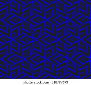abstract geometric seamless pattern. vector. blue. neon