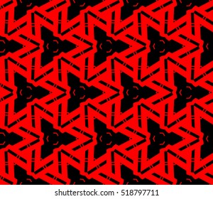 abstract geometric seamless pattern. vector. red and black