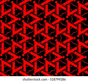 abstract geometric seamless pattern. vector. red and black