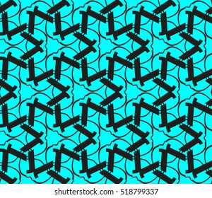 abstract geometric seamless pattern. vector. blue. neon