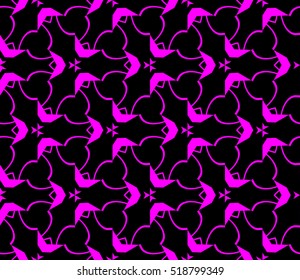 abstract geometric seamless pattern. vector. purple. neon