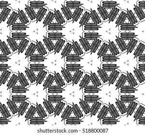 abstract geometric seamless pattern. vector. white and black