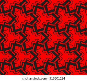 abstract geometric seamless pattern. vector. red and black