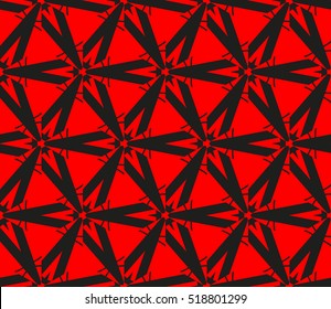 abstract geometric seamless pattern. vector. red and black