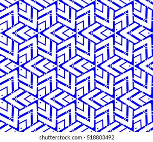 abstract geometric seamless pattern. vector. blue. neon