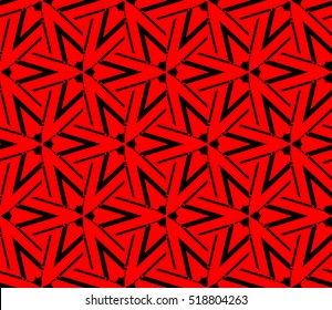 abstract geometric seamless pattern. vector. red and black