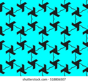abstract geometric seamless pattern. vector. blue. neon