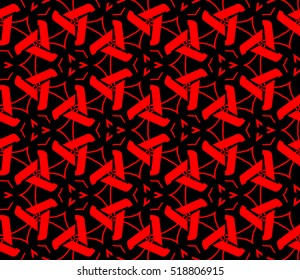abstract geometric seamless pattern. vector. red and black