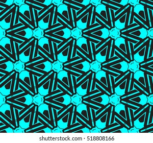 abstract geometric seamless pattern. vector. blue. neon