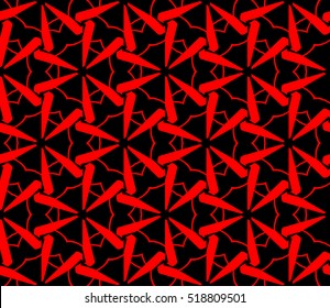abstract geometric seamless pattern. vector. red and black