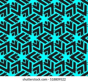 abstract geometric seamless pattern. vector. blue. neon
